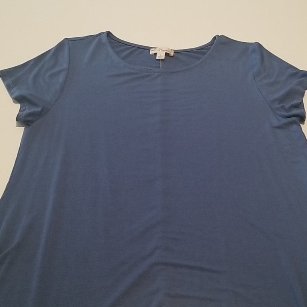 Dusty blue asymmetrical top